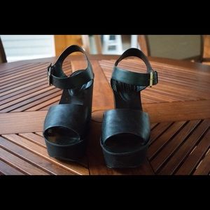 Blacks Platform Wedges
